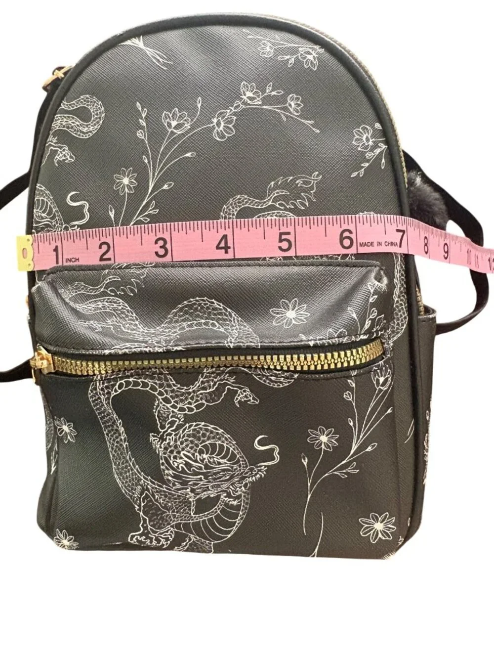 Dragon Print Black & White Y2K Mini Backpack Goth Alternative Grunge Bag
